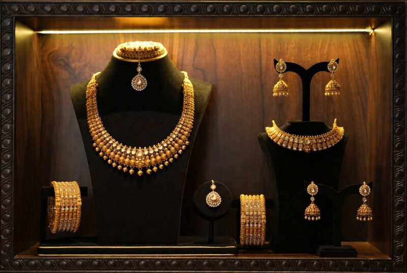 Best 1 gram jewellery shop near Magarpatta displaying modern necklace sets and earrings