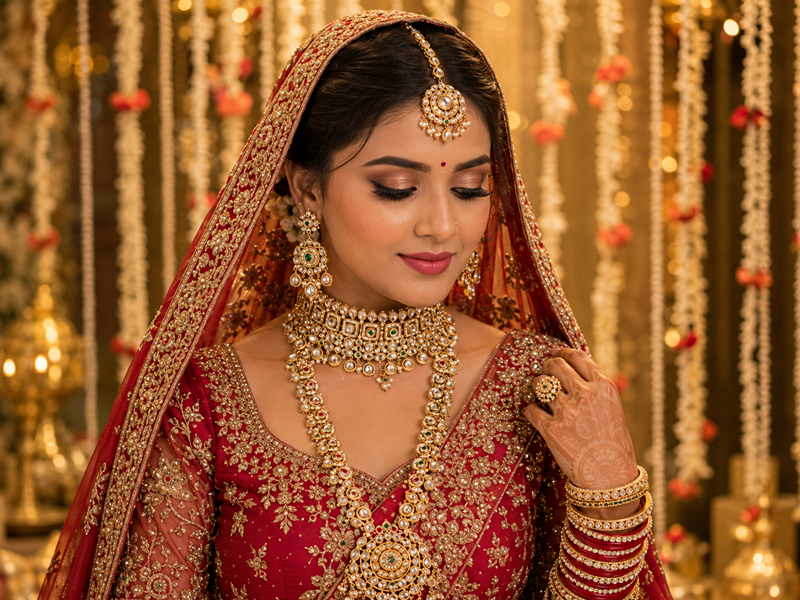 Bridal 1 gram jewellery set for wedding