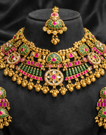 Rajwadi Bridal Choker Necklace Set